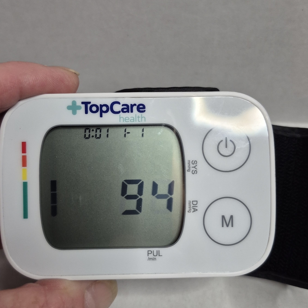 Digital White Wrist Blood Pressure Monitor With Case